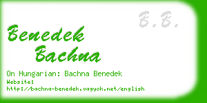 benedek bachna business card